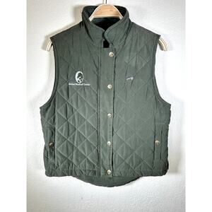 Riding Sport Equestrian Vest Women’s Medium Forest Green Velour-Feel Zip Front